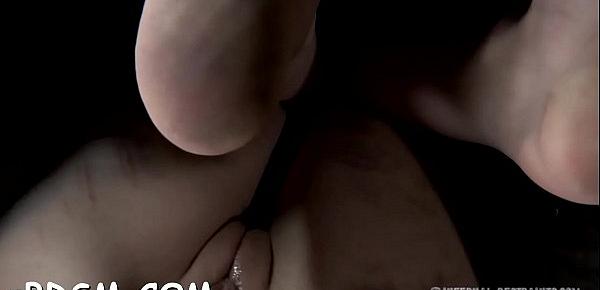  Caged up beauty is coercive to give stud wild cock sucking